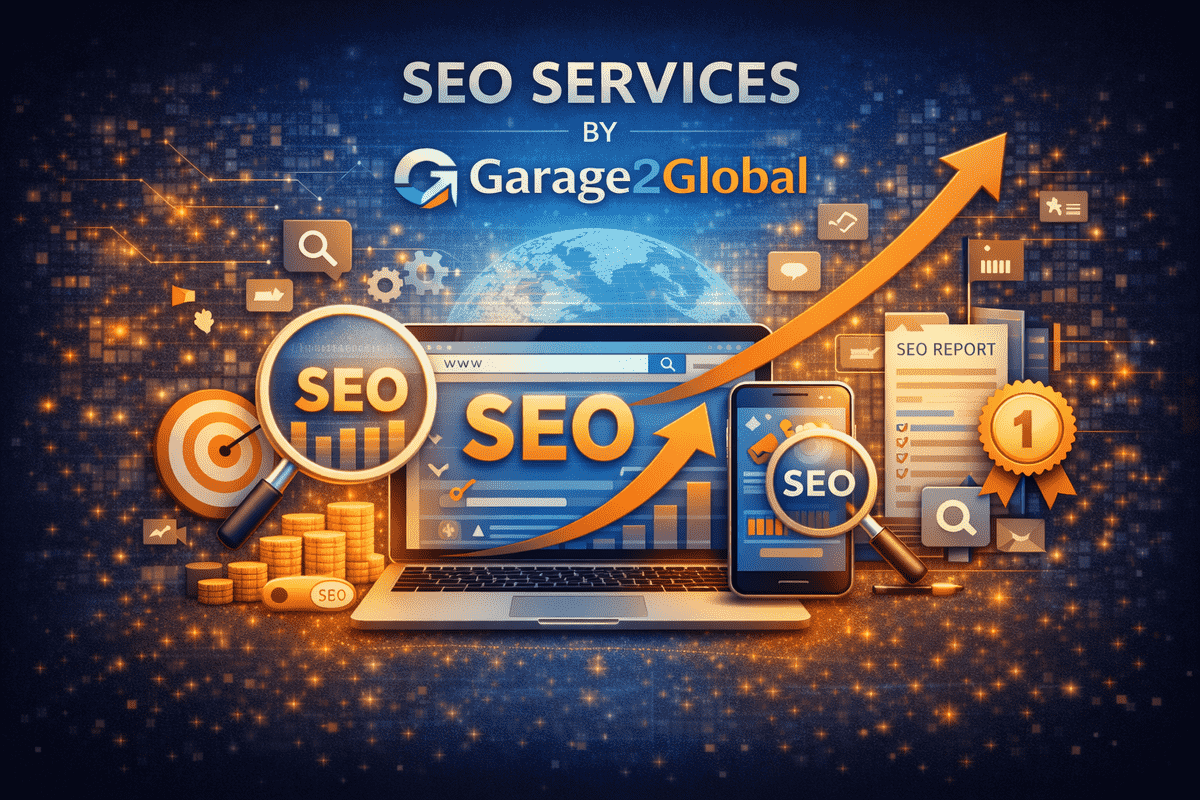 SEO services by garage2global helping businesses improve search visibility, attract the right audience, and grow organic traffic through proven SEO strategies.