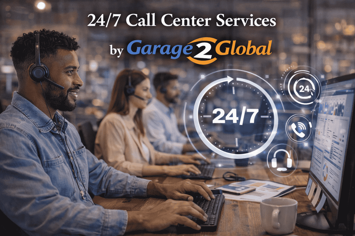 24/7 call center services by Garage 2 Global providing reliable customer support and inbound outbound solutions